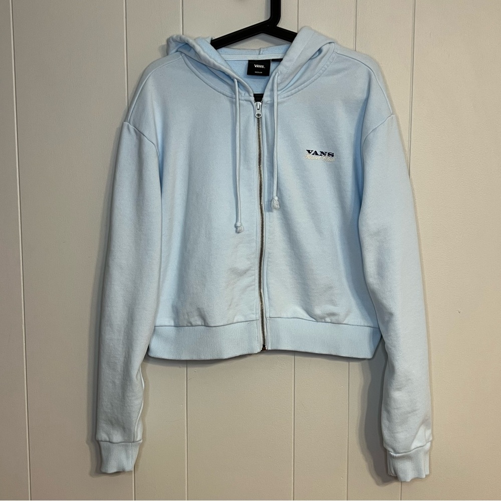 Vans woman’s baby blue cropped hoodie‎ Size M